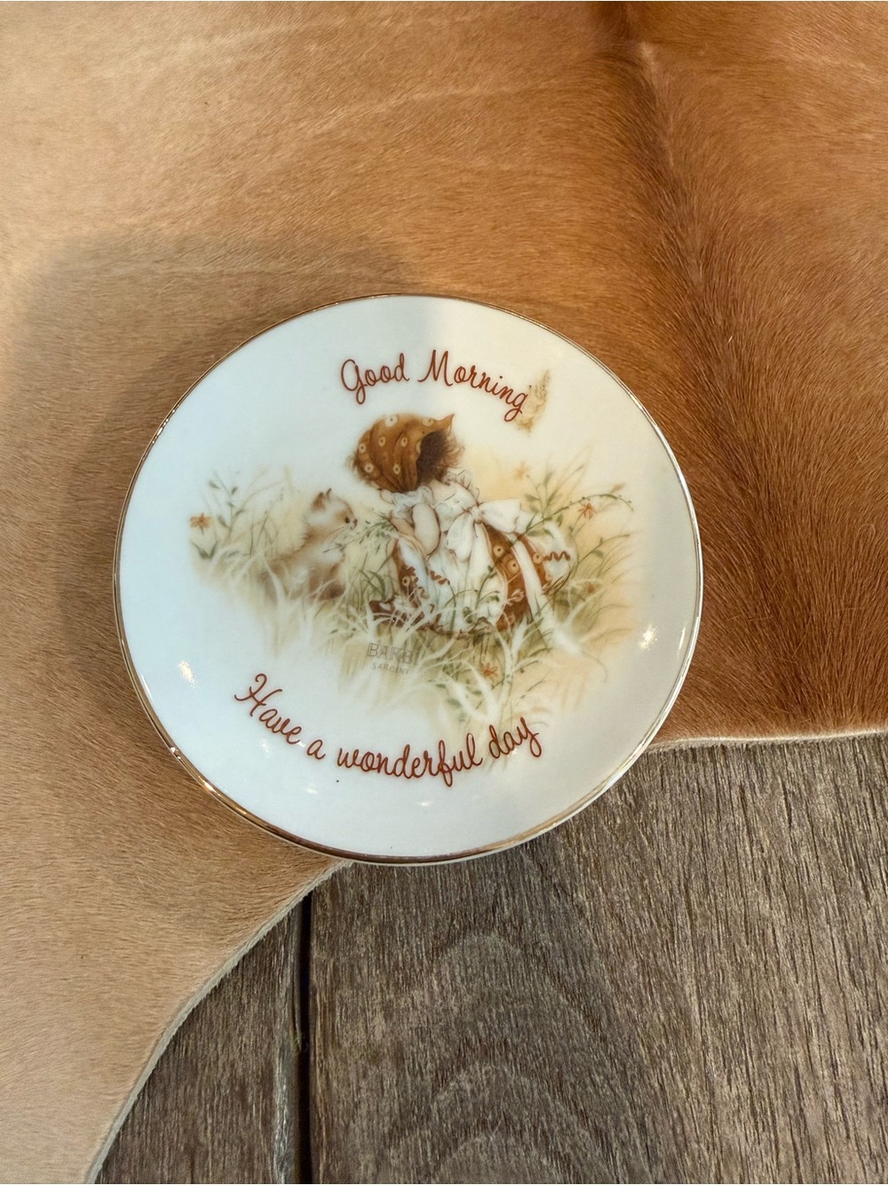 Vintage 'Good Morning' Dish Lasting Treasures Genuine Porcelain Japan